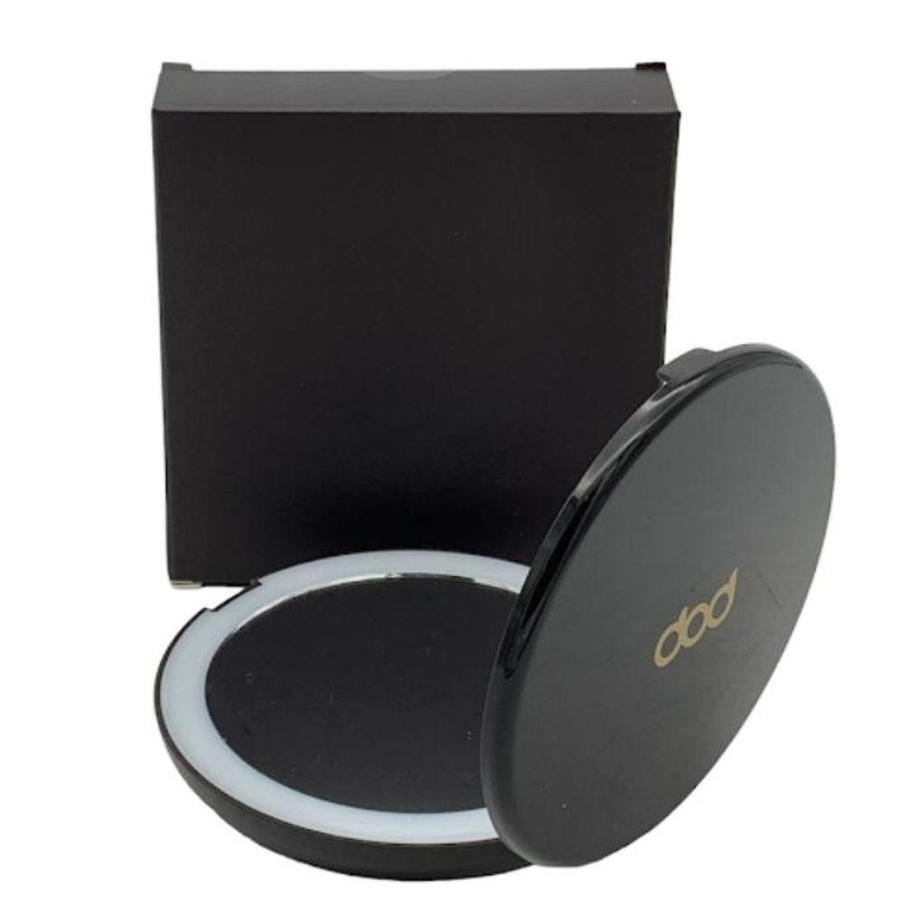 Pop Sonic Compact Light Up Mirror 1X/5X Magnification- Black- Batteries Included